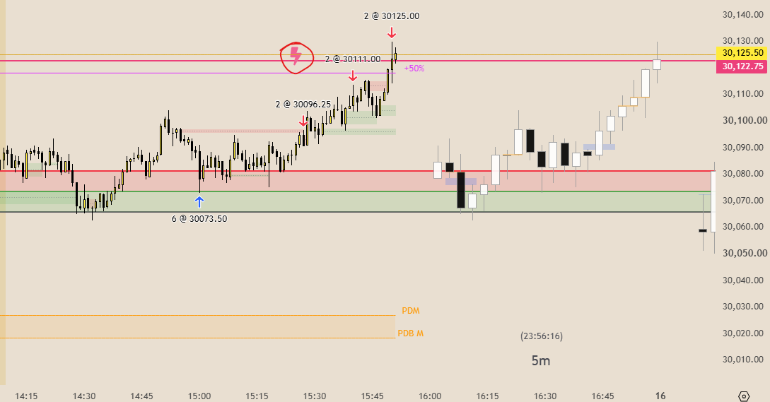 Documented NQ long with staged profit targets into 30,096.25, 30,111 and the 30,125 big level