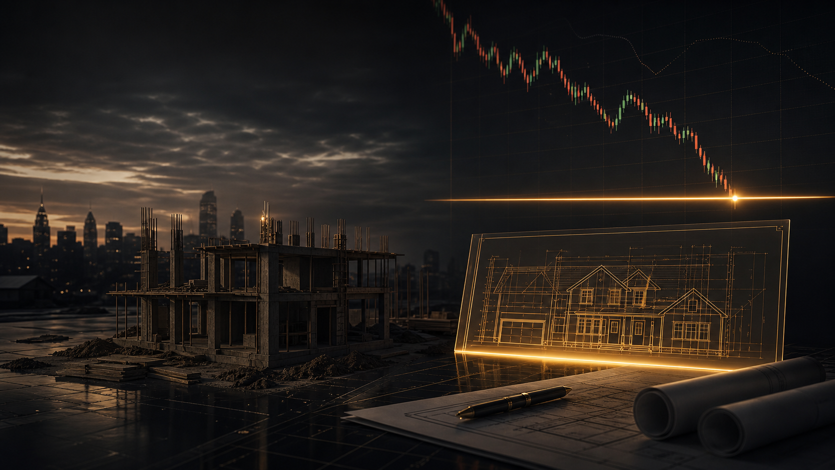 Housing Starts Broke Lower as NQ Reached the Decision Line Before the Bell
