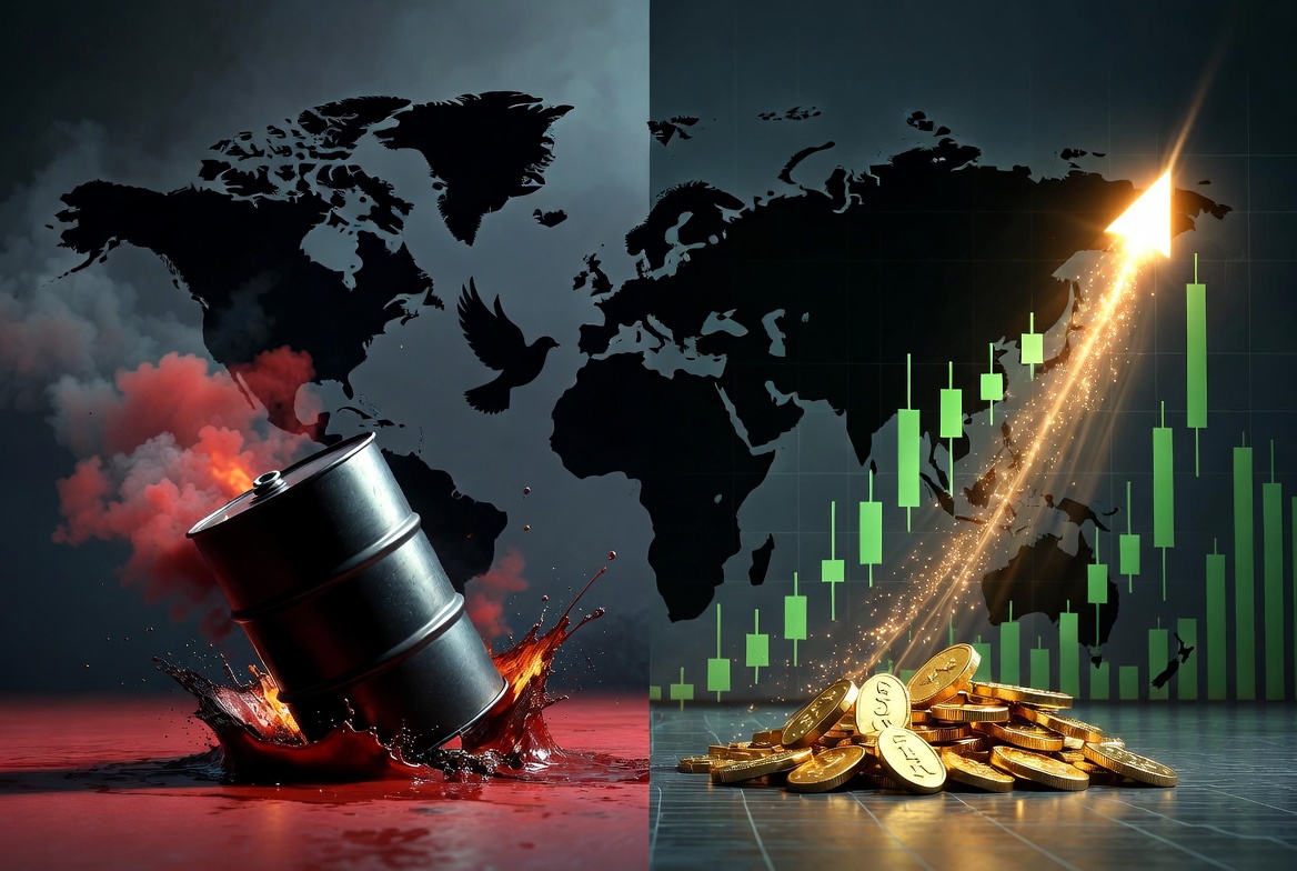 Oil Crashes 13% as Iran Peace Talks Shake Global Markets — Equities Rip to New Highs